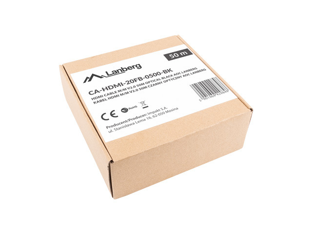 Lanberg CA-HDMI-20FB-0500-BK - 50 m - HDMI Typ A (Standard) - HDMI Typ A (Standard) - 3D - 18 Gbit/s - Schwarz - Silber, Ansicht 4