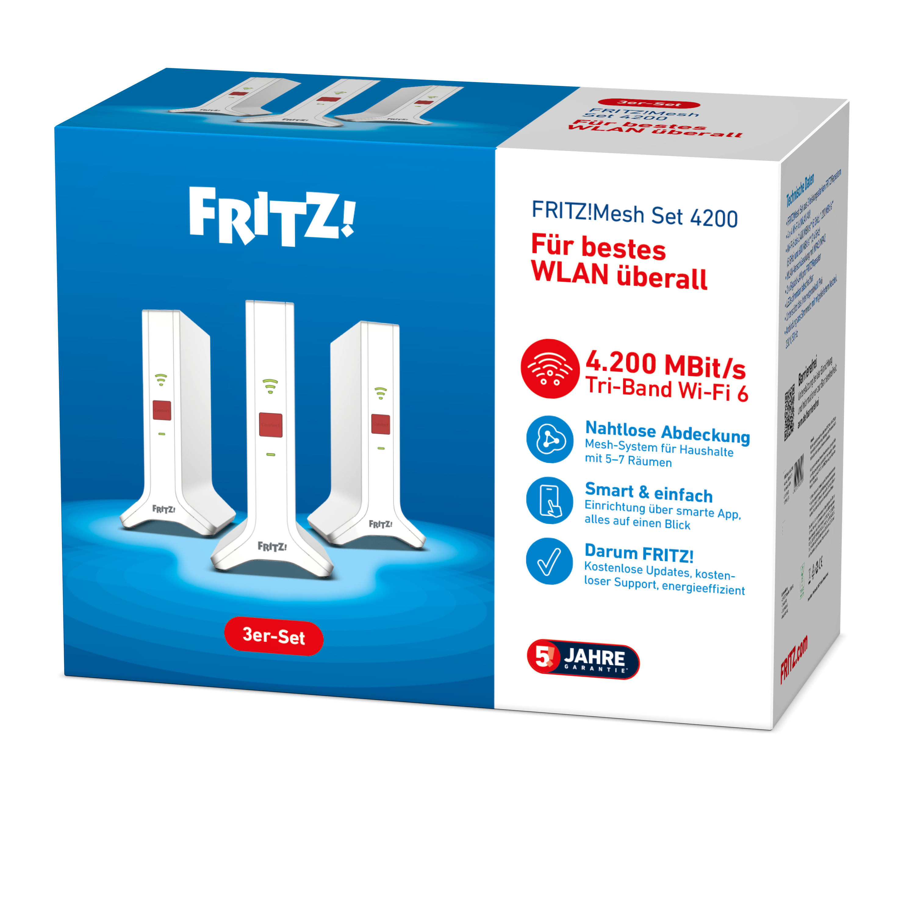 FRITZ! Mesh Set 4200 3er-Set Triband-Wi-Fi-6.4200MBit/s - Repeater - WLAN, Ansicht 3