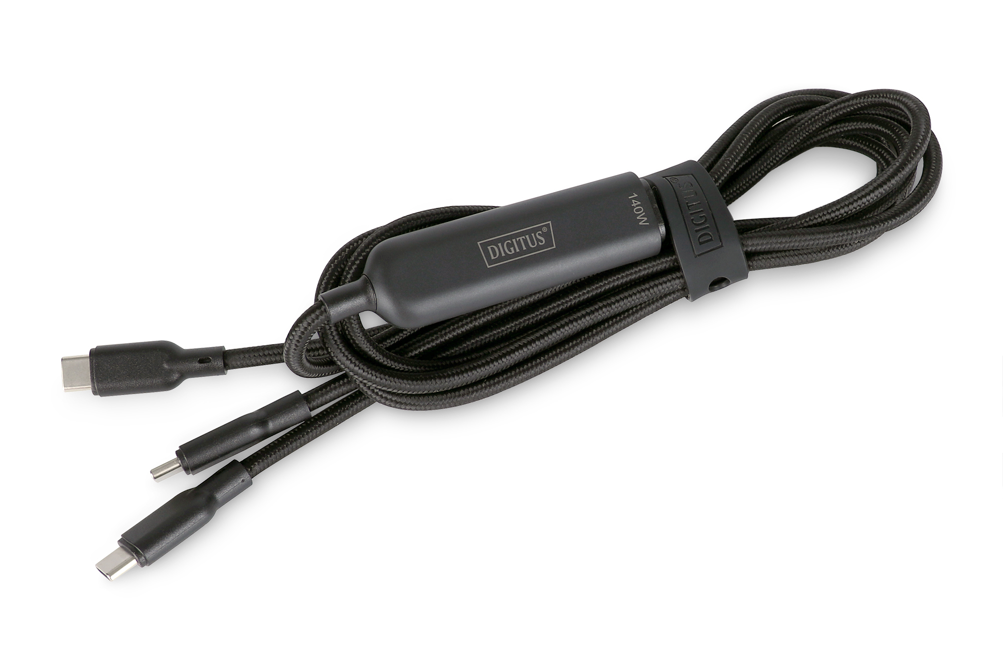 DIGITUS USB-C 2in1 Ladekabel, 140W, 1,8m, Ansicht 2