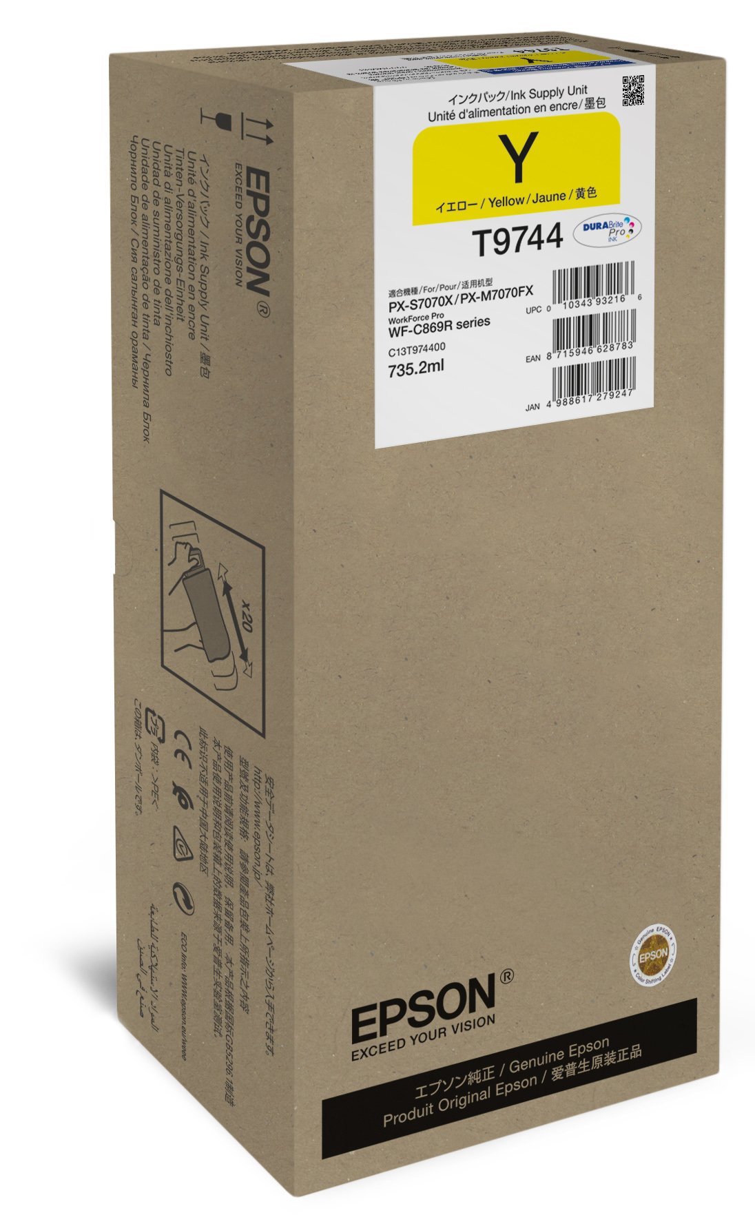 Epson T9744 - 735.2 ml - Größe XXL - Gelb - Original, Ansicht 3
