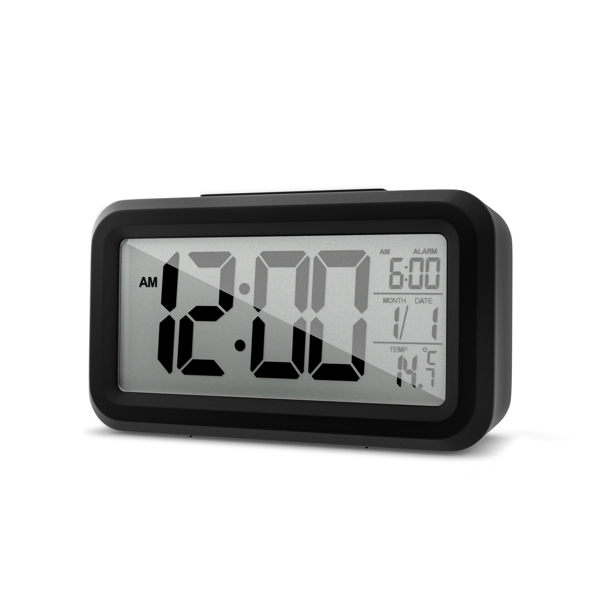 Mebus 42435 - Quarzwecker - Rechteck - Schwarz - 12/24 h - F - °C - LCD, Ansicht 3