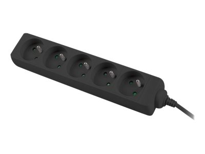 Lanberg PS0-05E-0300-BK - 3 m - 5 AC-Ausgänge - Indoor - Typ E - Schwarz - 2500 W, Ansicht 3