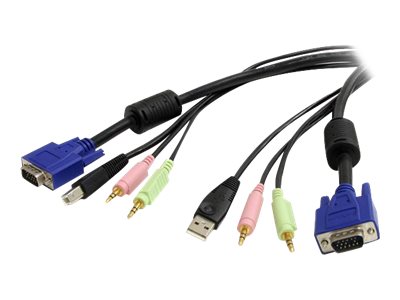 StarTech.com 1,8m 4-in-1 USB VGA KVM Kabel mit Audio - USB VGA KVM Switch Kabel mit Audio - Tastatur- / Video- / Maus- / Audio-Kabel - USB, HD-15 (VGA), Stereo Mini-Klinkenstecker (M) zu HD-15 (VGA), Stereo Mini-Klinkenstecker, USB Typ B (M) - 1.8 m ...