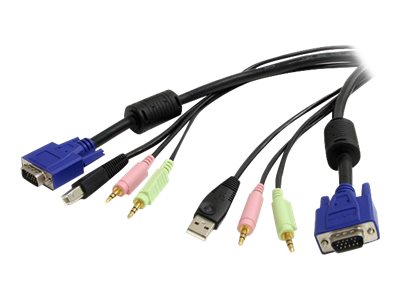 StarTech.com 18m 4-in-1 USB VGA KVM Kabel mit Audio - USB VGA KVM Switch Kabel mit Audio - Tastatur-  Video-  Maus-  Audio-Kabel - USB HD-15 (VGA)