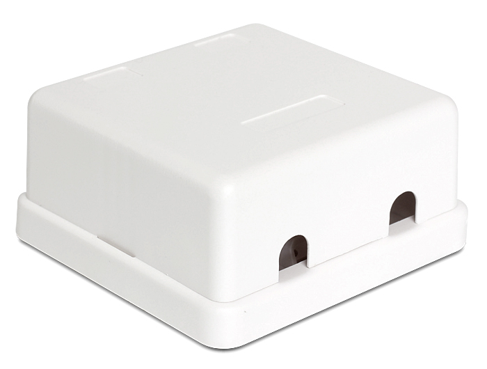 Delock Keystone Surface Mounted Box - Gehäuse mit modularen Einsätzen - Weiß, Ansicht 3