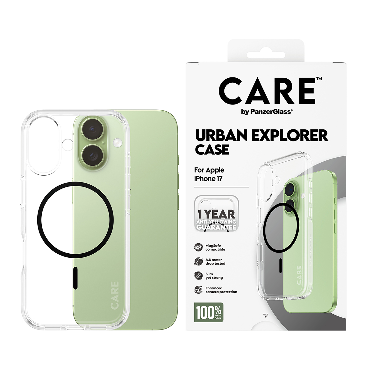 PanzerGlass CARE by Flagship Case Transparent Urban Combat w. Black MagSafe iPhone, Ansicht 2