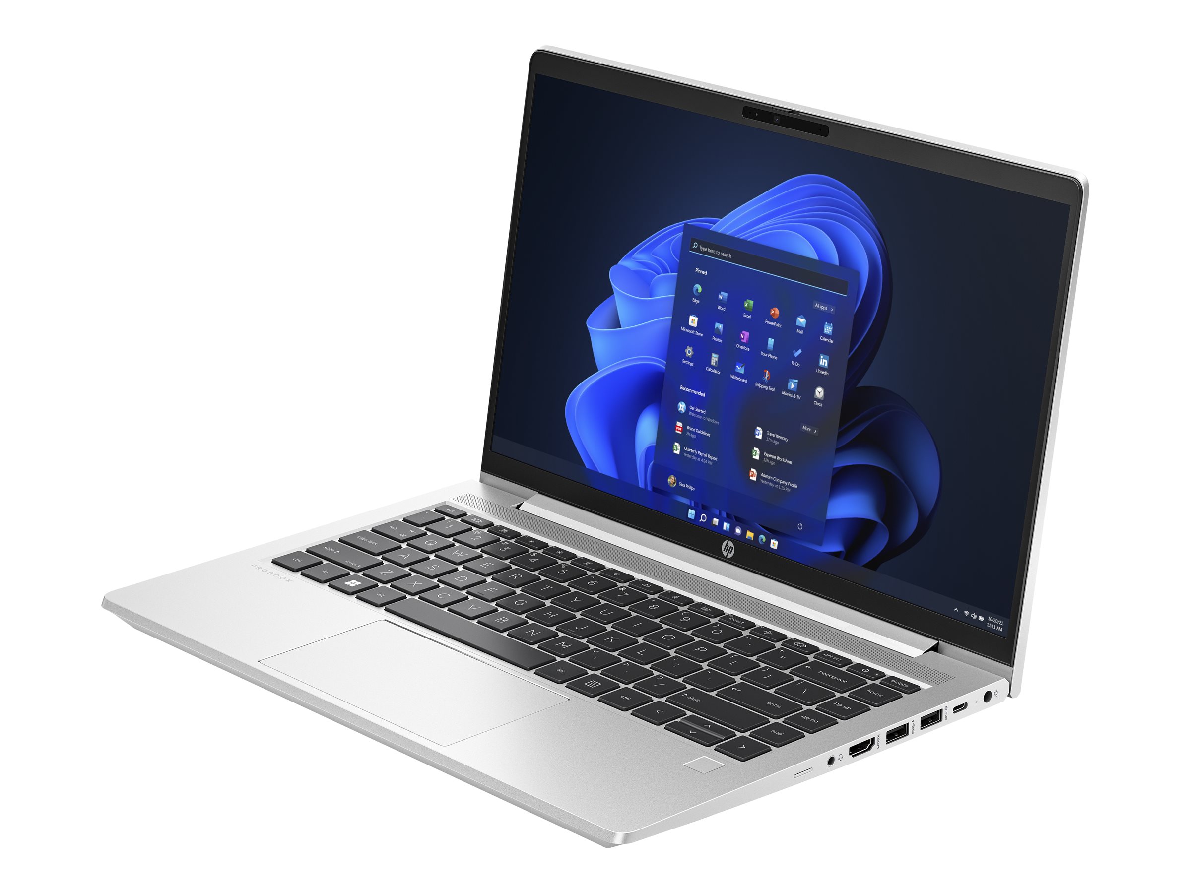 HP ProBook 445 G10 Notebook - 180°-Scharnierdesign - AMD Ryzen 5 7530U / 2 GHz - Win 11 Pro - Radeon Graphics - 16 GB RAM - 512 GB SSD NVMe - 35.6 cm (14") IPS 1920 x 1080 (Full HD) - Wi-Fi 6E, Bluetooth - Pike Silver Aluminium - kbd: Deutsch - mit ...