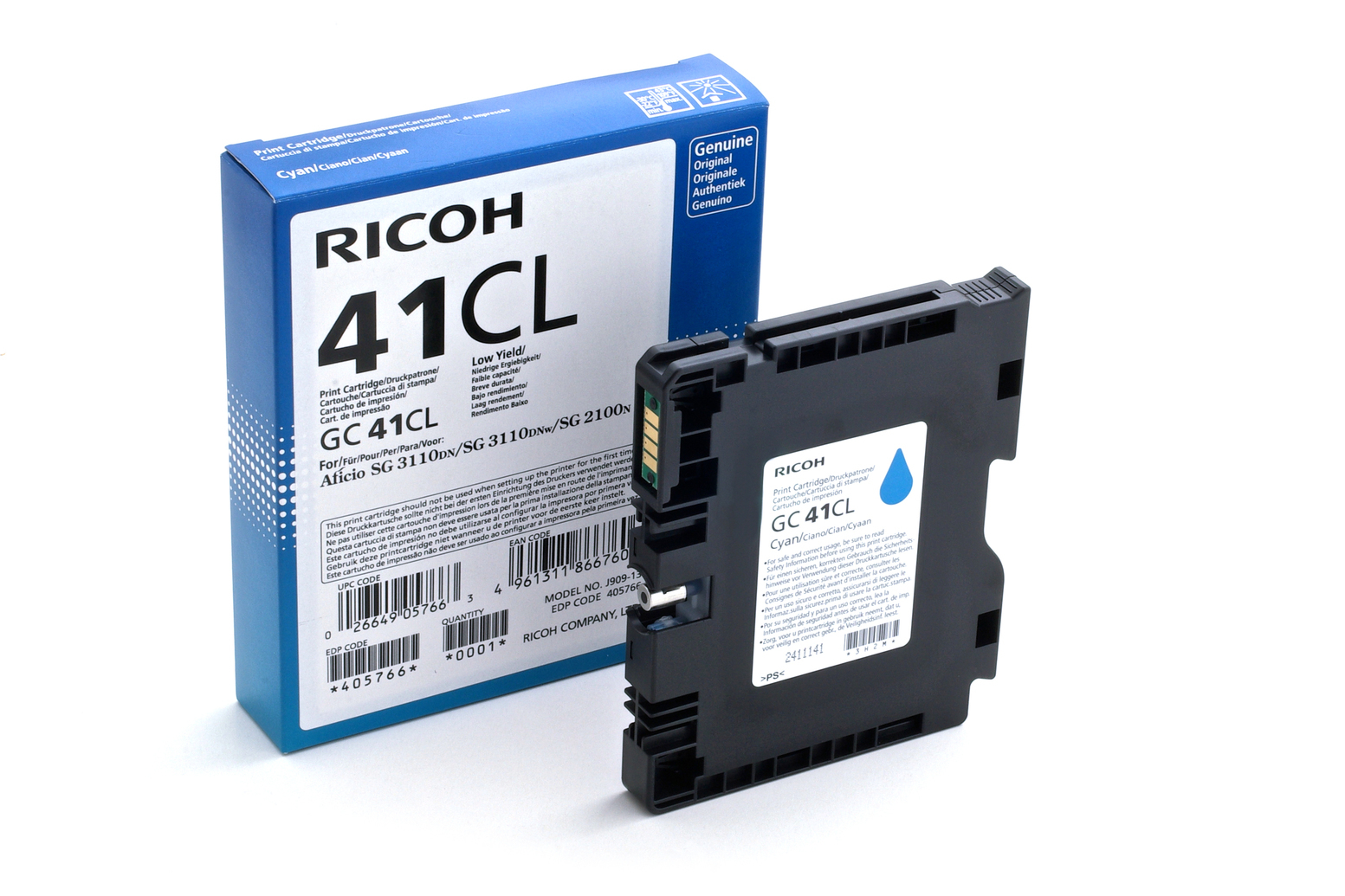 Ricoh GC 41CL - Low Yield - Cyan - original - Tintenpatrone, Ansicht 2