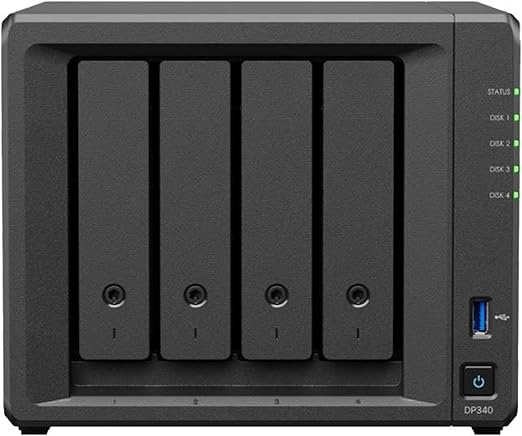 Synology DP340 - Server - DT - 1-Weg - 1 x Ryzen Embedded R1600 / 2.6 GHz - RAM 16 GB - SATA - Hot-Swap 8.9 cm (3.5), Ansicht 2