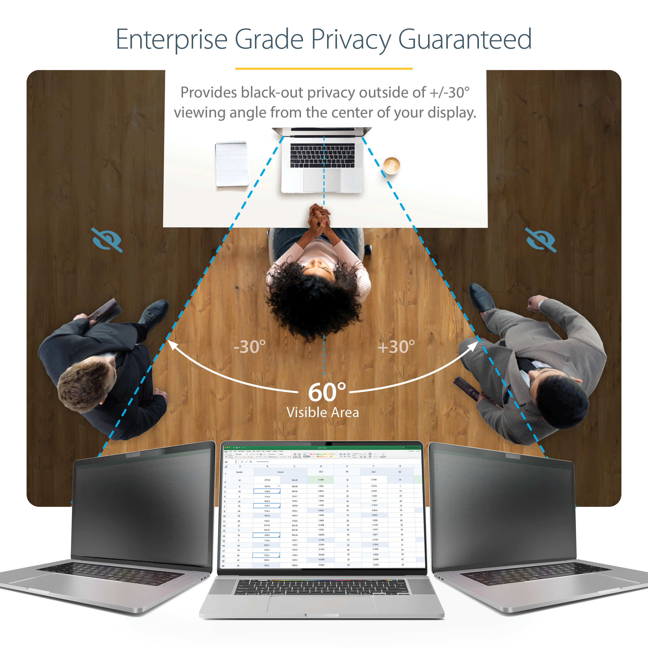 StarTech.com 14-inch MacBook Pro 21/23 Laptop Privacy Screen, Anti-Glare Privacy Filter with 51% Blue Light Reduction, Ansicht 2