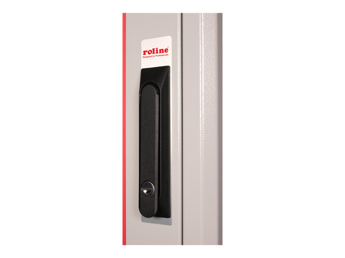 ROLINE 19 Zoll Netzwerkschrank Basic 42 800x800 BxT Glastür grau, Ansicht 5