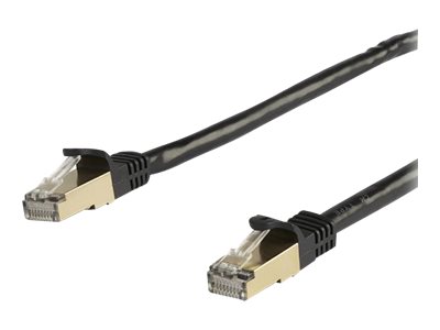 StarTech.com 2m CAT6A Ethernet Cable, 10 Gigabit Shielded Snagless RJ45 100W PoE Patch Cord, CAT 6A 10GbE STP Network Cable w/Strain Relief, Black, UL Certified Wiring/TIA - Category 6A - 26AWG (6ASPAT2MBK)