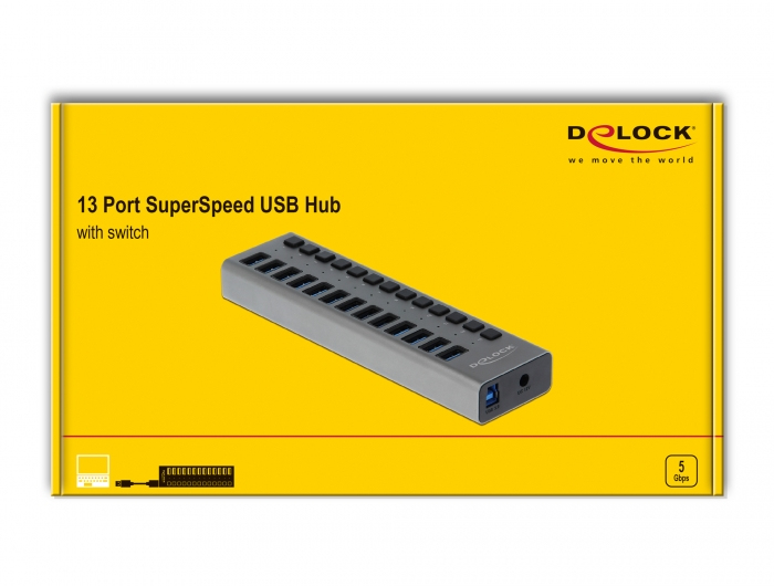 Delock Hub - 13 x SuperSpeed USB 3.0 - Desktop, Ansicht 4