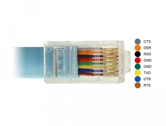 Delock Adapter RS-232 DB9 female > 1 x Serial RS-232 RJ45 male - Kabel seriell - DB-9 (W), Ansicht 4