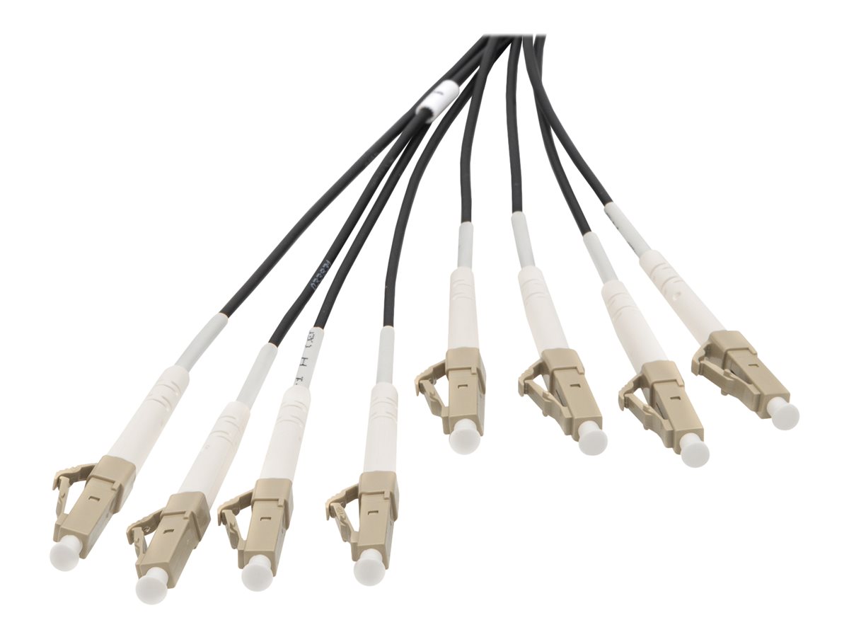 DIGITUS Vorkonfektionierte Glasfaser Universal Breakout Kabel, Multimode OM4, 8 Fasern, LC/UPC - LC/UPC