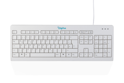 DIGITUS CK10, kabelgebundene Tastatur, Deutsches Layout (QWERTZ), 105 Tasten