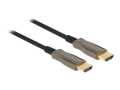Delock High Speed - HDMI-Kabel - HDMI männlich zu HDMI männlich - 10 m - Glasfaser - Schwarz - Active Optical Cable (AOC)