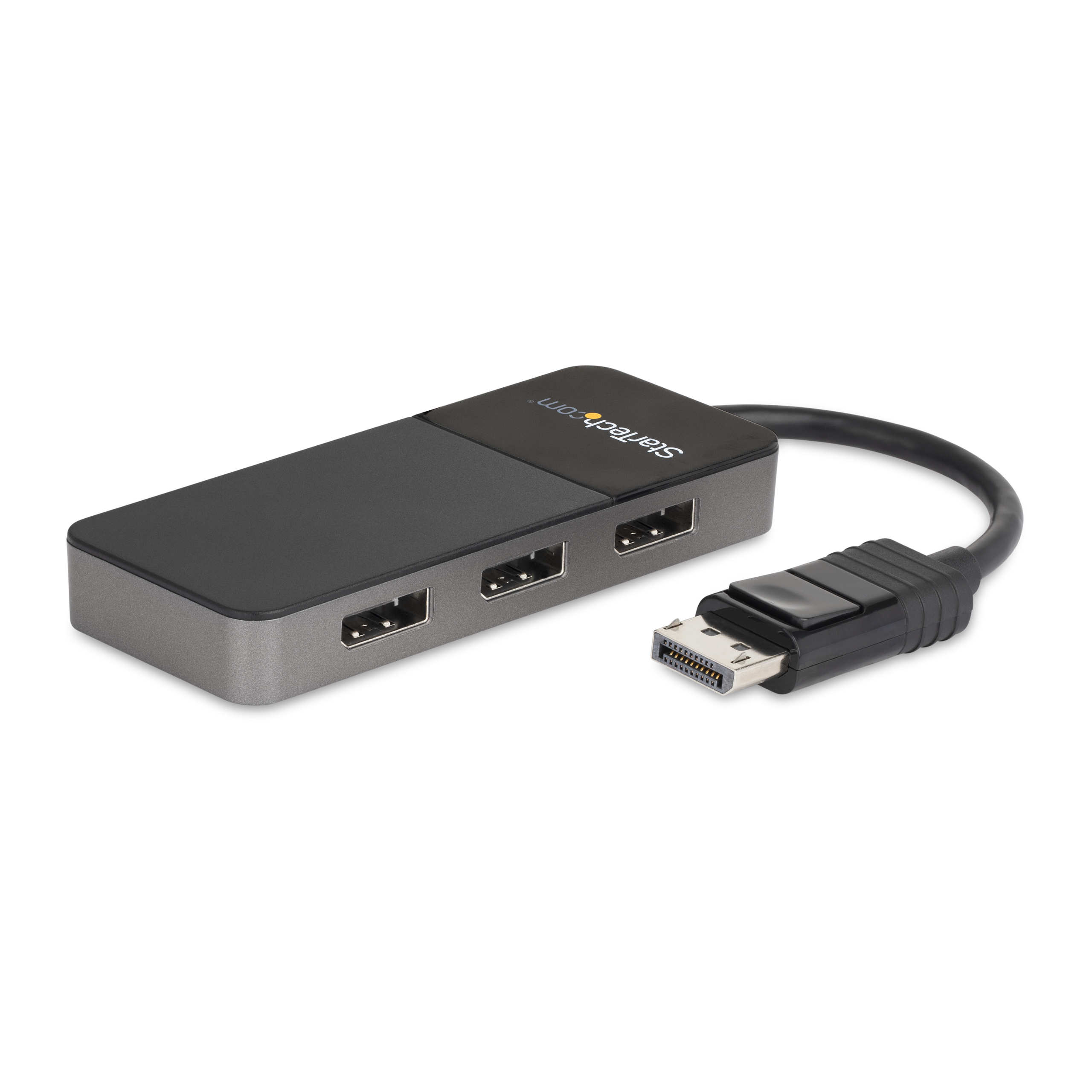 StarTech.com 3-Port Multi-Monitor DisplayPort Adapter, DP auf 3x DisplayPort 1.4 Splitter, Dreifach 4K Computer MST Hub, USB Betrieben, nur Windows, DisplayPort, 3x DisplayPort, 7680 x 4320 Pixel, Schwarz, Grau, Kunststoff, 8K Ultra HD