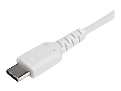 StarTech.com StarTech 1m USB-C Ladekabel - Langlebiges USB 2.0 Typ C zu USB C Datenübertragungs-/Schnellladekabel - TPE Mantel Aramidfaser M/M 60W Weiß - Samsung S10 S20 iPad Pro MS Surface (RUSB2AC1MW)