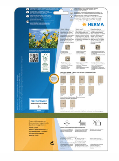 HERMA 10757 - Braun - Rechteck - Dauerhaft - 210 x 148 mm - A4 - Universal, Ansicht 2