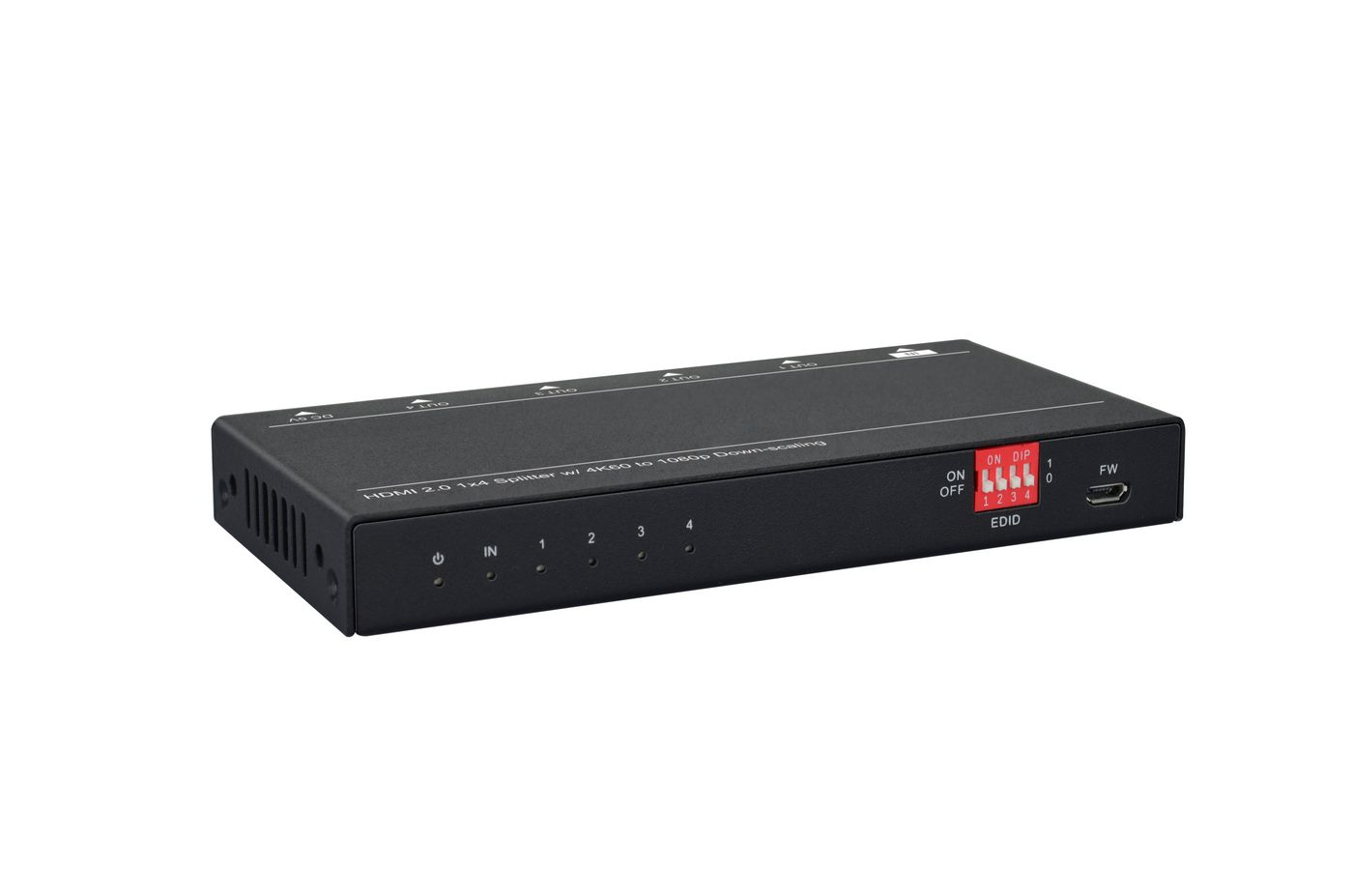 VivoLink VLHDMISP1X4 - HDMI - 4x HDMI - 1.4/2.0 - 3840 x 2160 Pixel - Schwarz - Metall, Ansicht 2