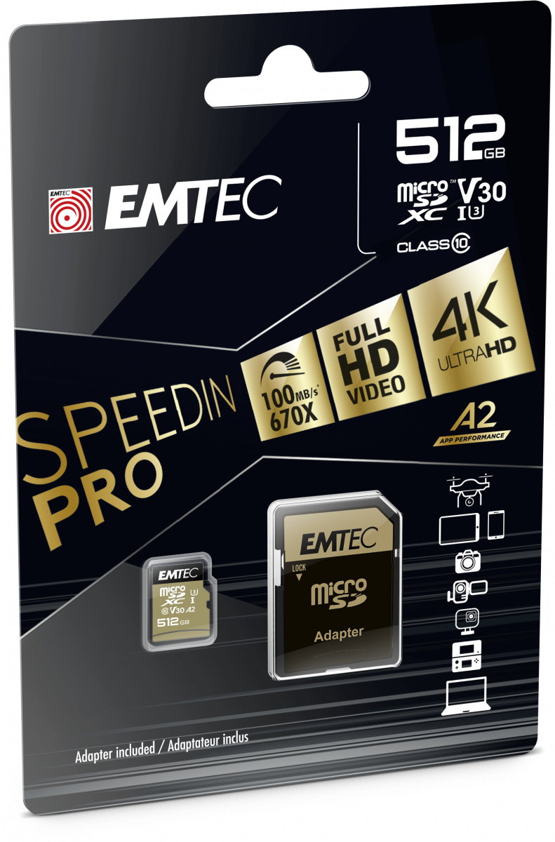 EMTEC SpeedIN' PRO - Flash-Speicherkarte (SD-Adapter inbegriffen), Ansicht 3
