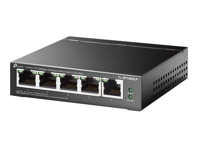 TP-Link TL-SF1005LP - V1 - Switch - unmanaged - 5 x 10/100 (4 PoE) - Desktop, wandmontierbar