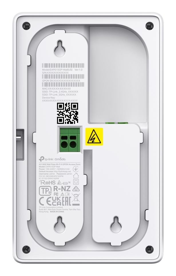 TP-LINK AX1800 Wall Wi-Fi 6 GPON AP - Access Point - Access Point - 1,2 Gbps, Ansicht 3