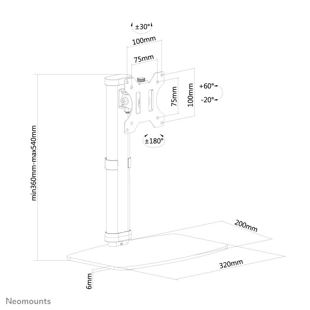 Neomounts FPMA-D890 - Aufstellung für LCD-Display (full-motion), Ansicht 2