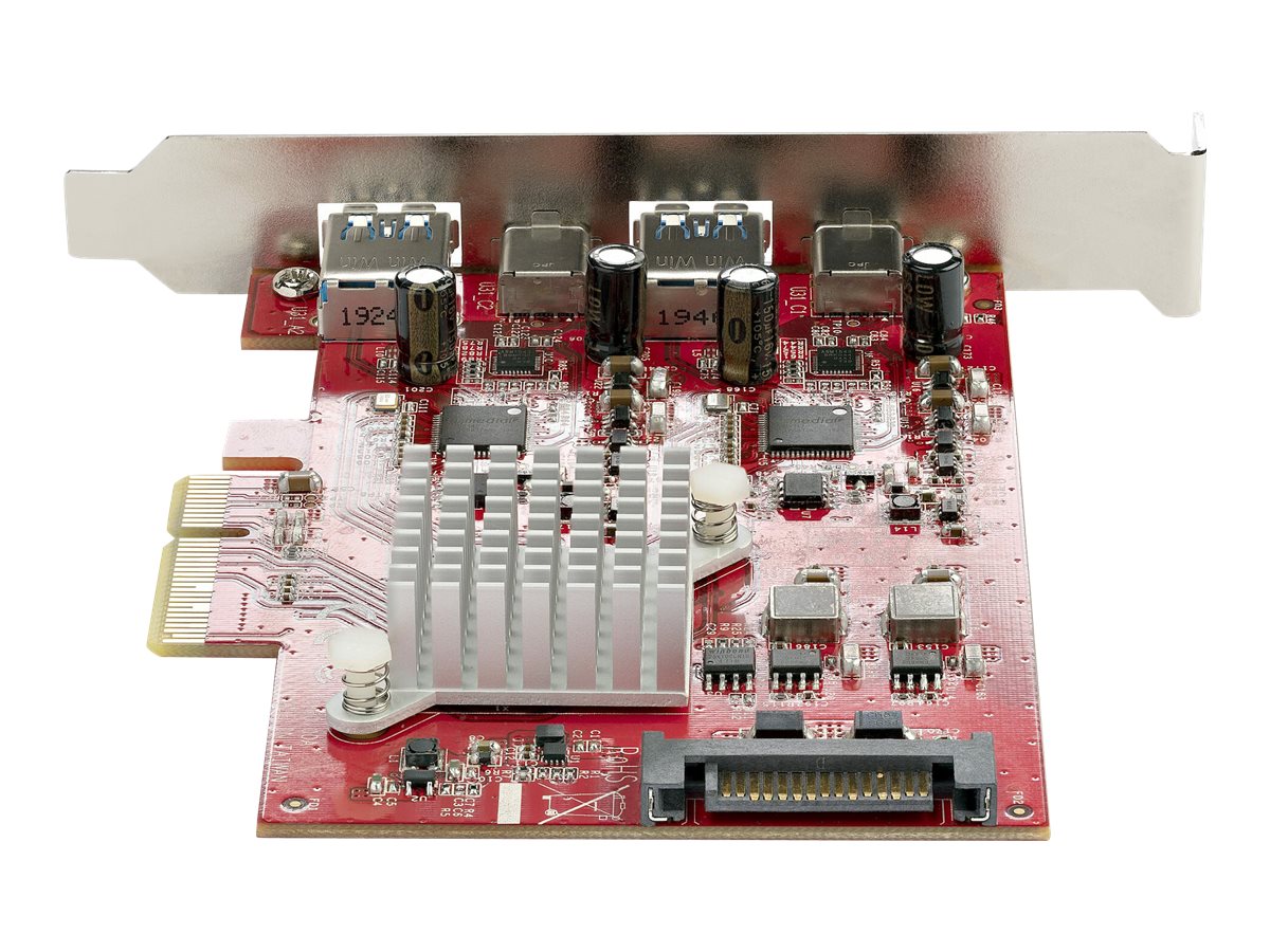 StarTech.com Startech USB-C PCIe Karte mit 4 Ports - 10 Gbit/s USB PCI Express Erweiterungskarte mit 2 Controllern - 2x USB-C & 2x USB-A Ports - USB 3.1 Schnittstellenkarte - Full Profile (PEXUSB312A2C2V)
