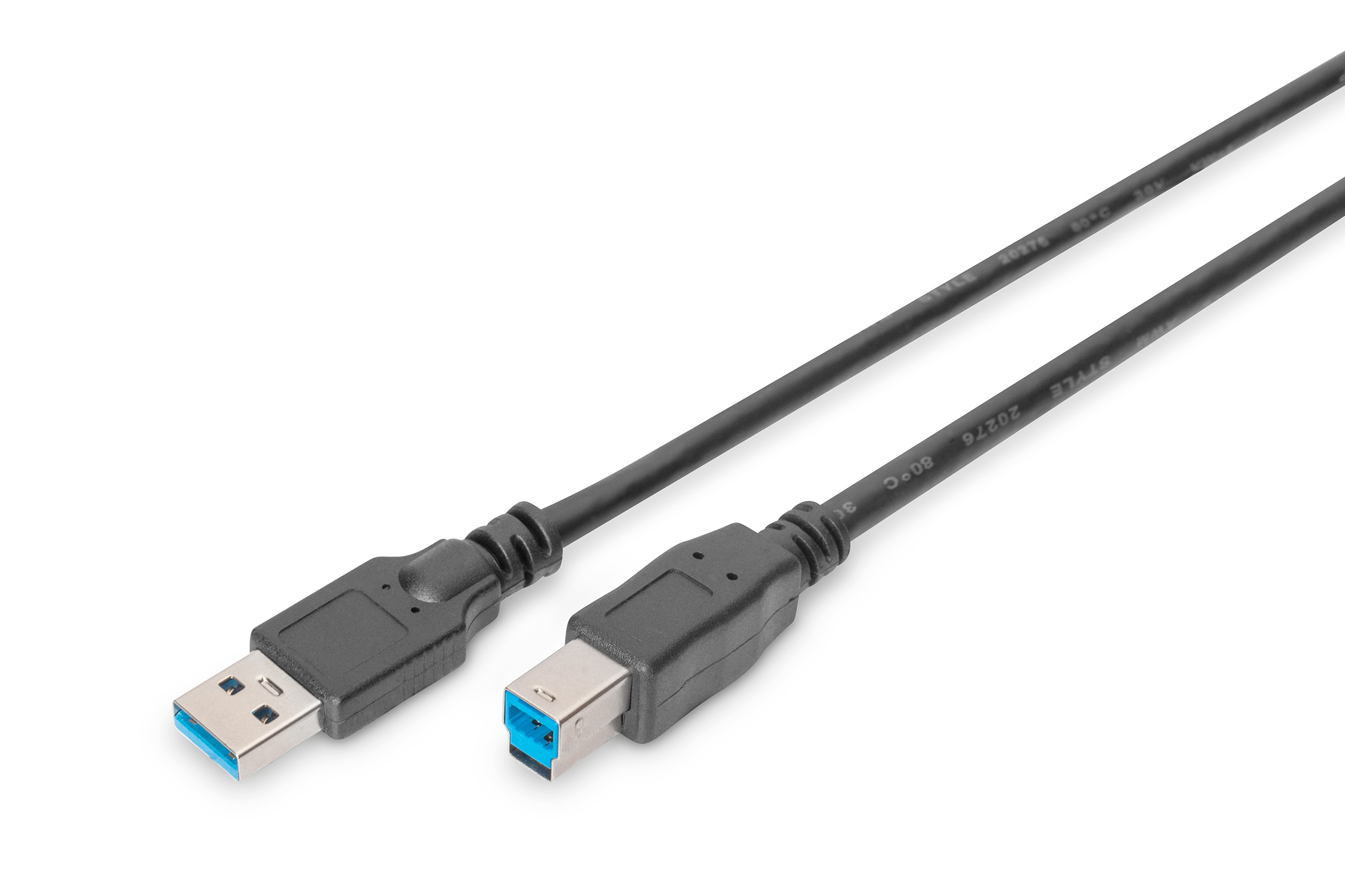 DIGITUS USB 3.0 Anschlusskabel, 1,8 m, USB A, USB B, USB 3.2 Gen 1 (3.1 Gen 1), Männlich/Männlich, Schwarz