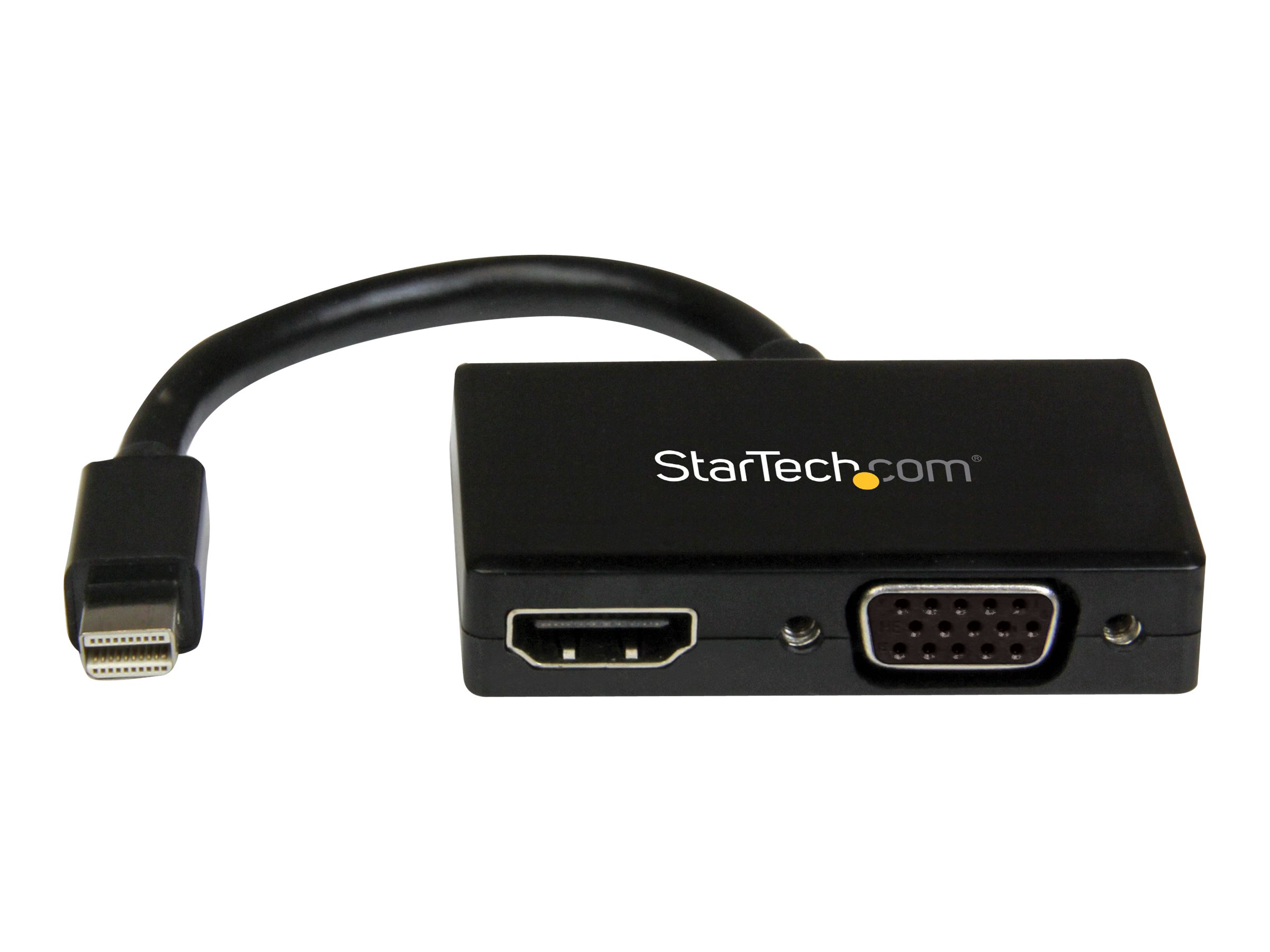 StarTech.com Reise A/V Adapter: 2-in-1 Mini DisplayPort auf HDMI oder VGA Konverter - mDP zu HDMI / VGA Adapter im kompakten Design - Videokonverter - DisplayPort - HDMI, VGA - Schwarz