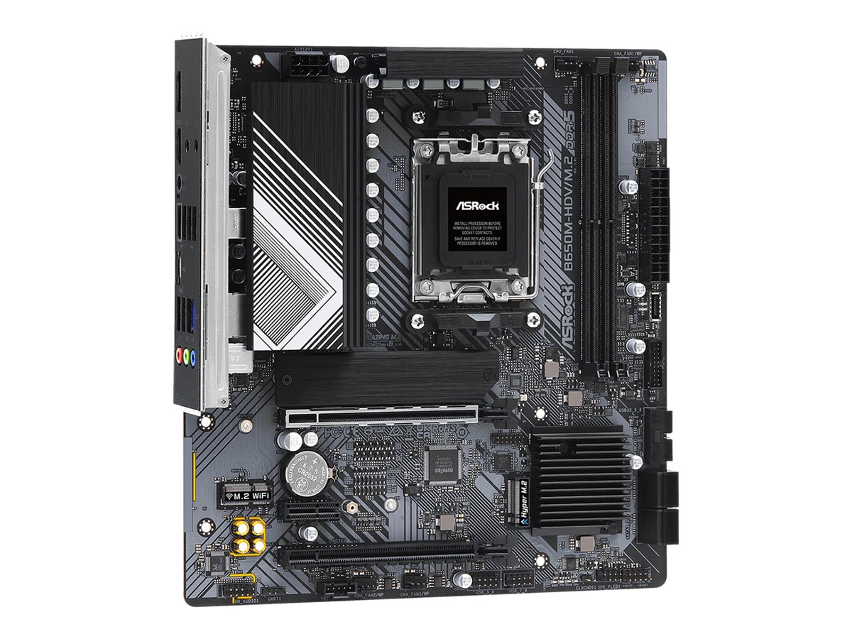 ASRock B650M-HDVM.2 - Motherboard - micro ATX - Socket AM5 - AMD B650 Chipsatz - USB 3.2 Gen 1 USB-C 3.2 Gen2 USB-C 3.2 Gen 1 - 2.5 Gigabit LAN - Onboard-Grafik (CPU erforderlich)