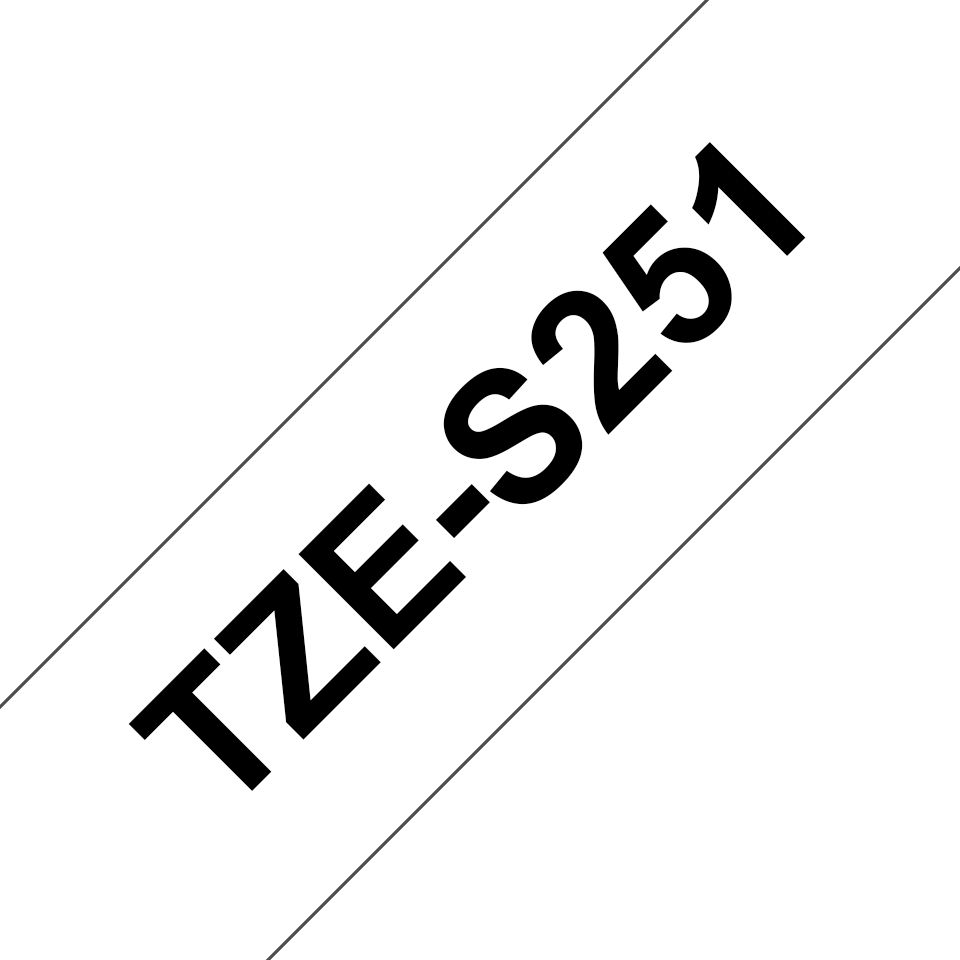 Brother TZe-S251 - Extra starker Klebstoff - Schwarz auf Weiß - Rolle (2,4 cm x 8 m), Ansicht 2