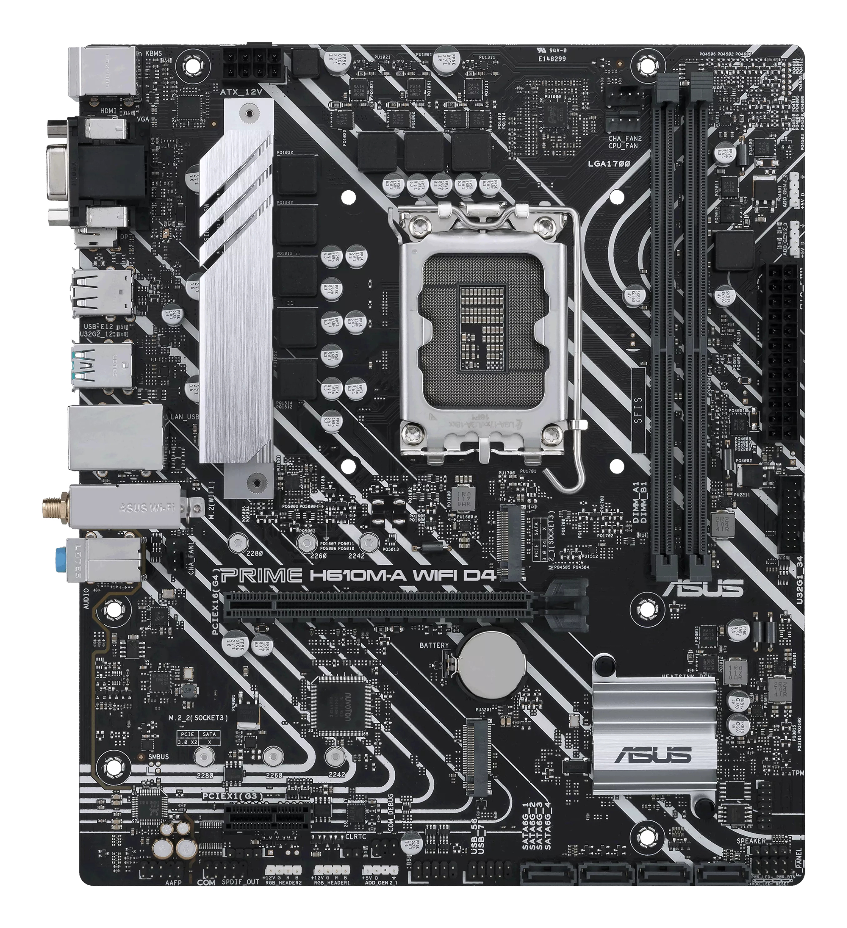 ASUS PRIME H610M-A WIFI D4 - Motherboard - micro ATX - LGA1700-Sockel - H610 Chipsatz, Ansicht 3