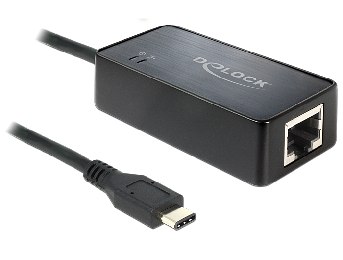 Delock 62642, Kabelgebunden, USB, Ethernet, 1000 Mbit/s, Schwarz