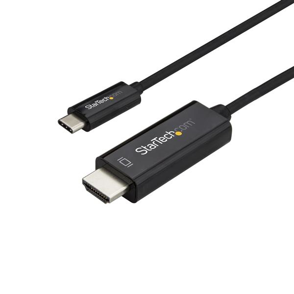 StarTech.com 2m USB-C auf HDMI Kabel - 4K 60Hz USB Typ C zu HDMI 2.0 Video Adapterkabel - Thunderbolt 3 kompatibel - Laptop zu HDMI Monitor/Display - DP 1.2 Alt Modus HBR2 - Schwarz, 2 m, USB Typ-C, HDMI, Männlich, Männlich, Gerade