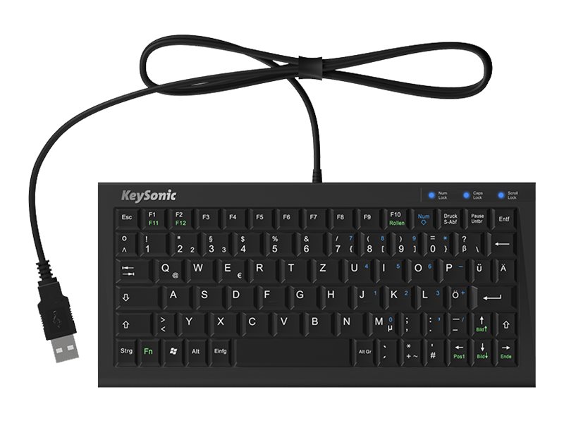 KeySonic ACK-3401U - Tastatur - USB - Schwarz - TL: UK, QWERTY, Ansicht 4