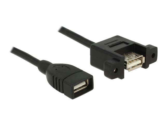 Delock USB-Kabel - USB (W) zu USB (W) Paneel montierbar
