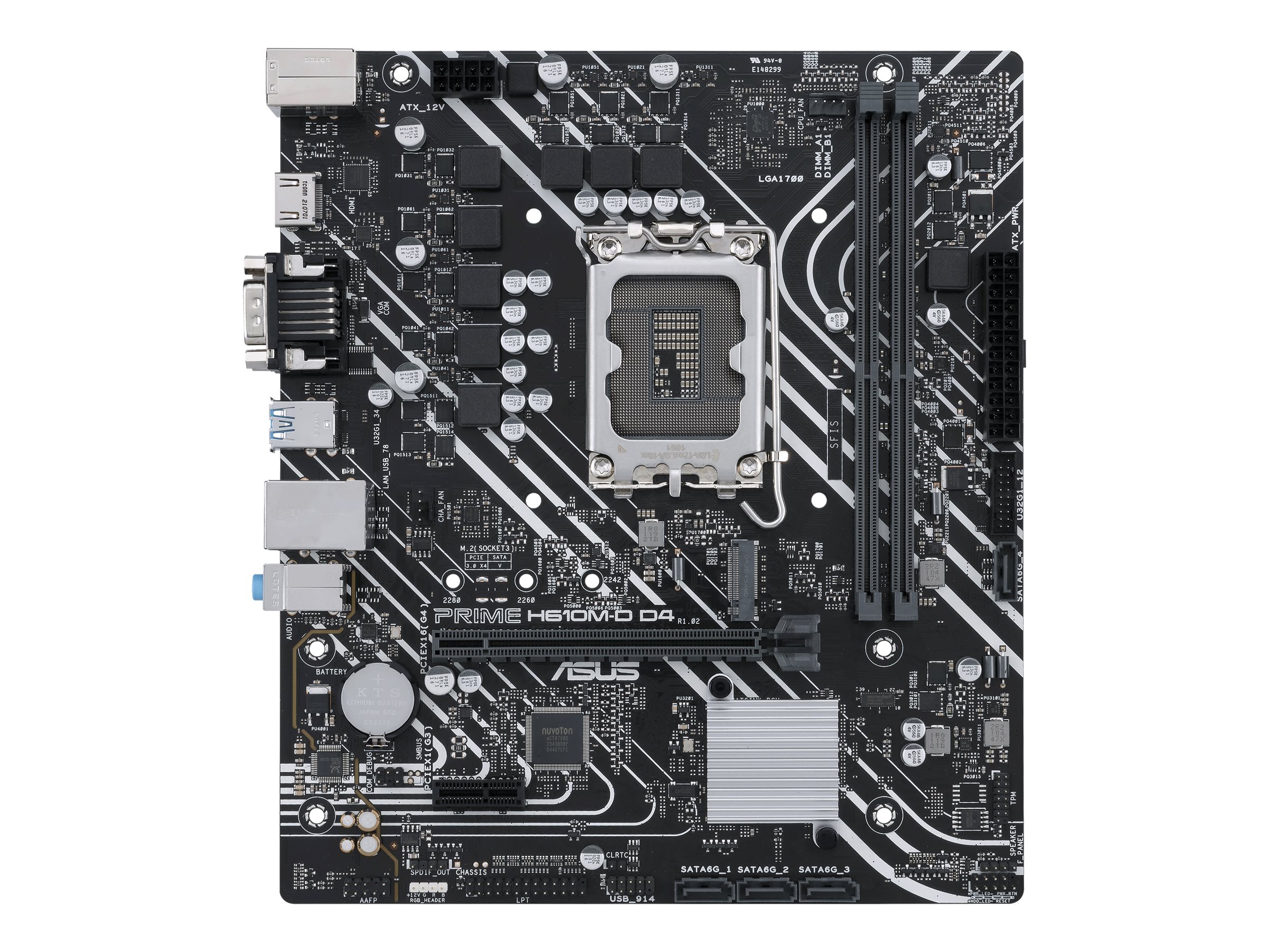 ASUS PRIME H610M-D D4 - Motherboard - micro ATX - LGA1700-Sockel - H610 Chipsatz - USB 3.2 Gen 1 - Gigabit LAN - Onboard-Grafik (CPU erforderlich)