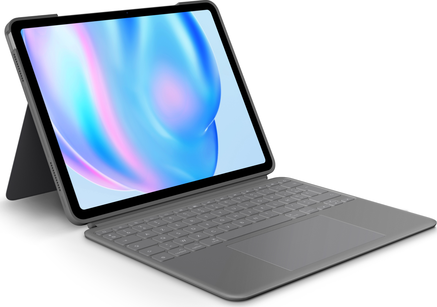 Logitech Combo Touch - Tastatur und Foliohülle für Apple 13 iPad Air (M2, M3) - Oxford Gray - TL: Französisch, AZERTY, Ansicht 2