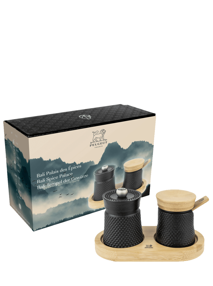 Peugeot Saveurs Bali Fonte Pfeffermühle Salzstreuer+ Tray 8cm BLACK, Ansicht 2