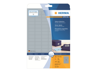 HERMA Special - Polyester - glänzend - permanent selbstklebend - Silber - 30.5 x 16.9 mm 2400 Etikett(en) (25 Bogen x 96)