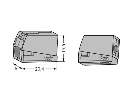 WAGO 224-101 - 8 mm - 20,4 mm - 15,5 mm - 400 V, Ansicht 3