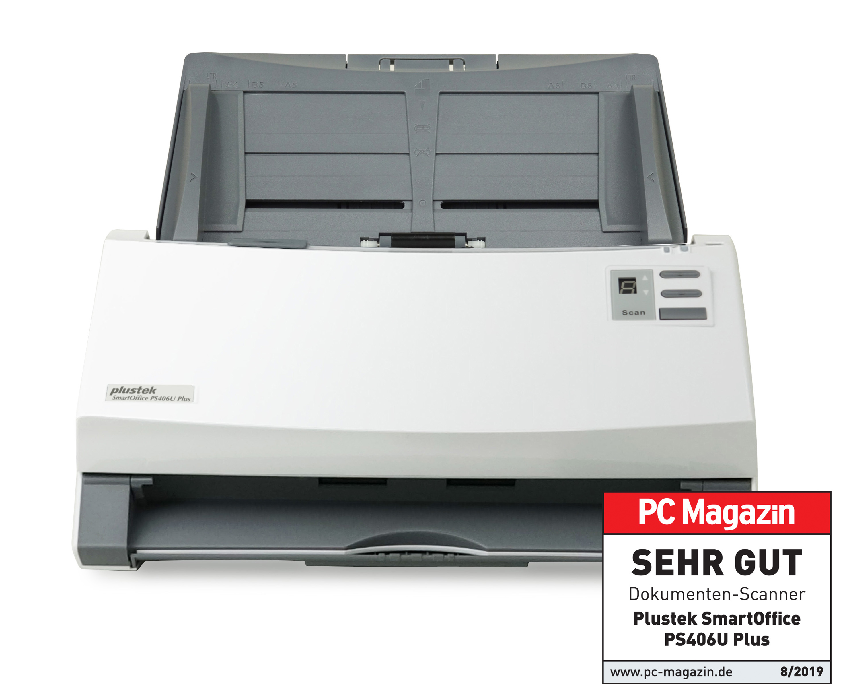 Plustek SmartOffice PS406U Plus - Dokumentenscanner - Dual CIS - Duplex - 216 x 5080 mm - 600 dpi x 600 dpi, Ansicht 4