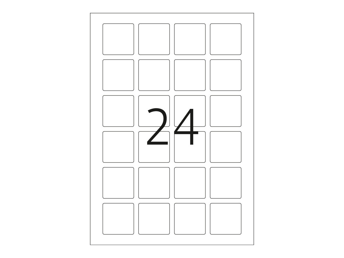 HERMA Special - Papier - matt - permanent selbstklebend - weiß - 40 x 40 mm 600 Etikett(en) (25 Bogen x 24), Ansicht 3