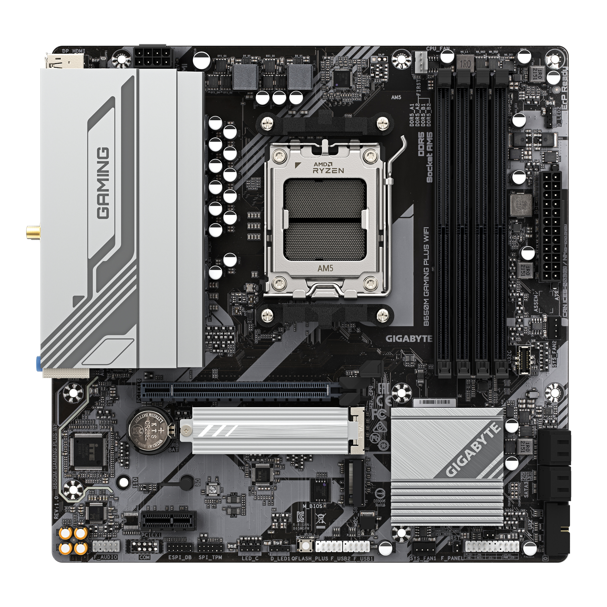 Gigabyte B650M Gaming Plus WF B650 AM5 mATX DDR5 - AMD Sockel AM5 (Ryzen Zen4) - Micro/Mini/Flex-ATX, Ansicht 2