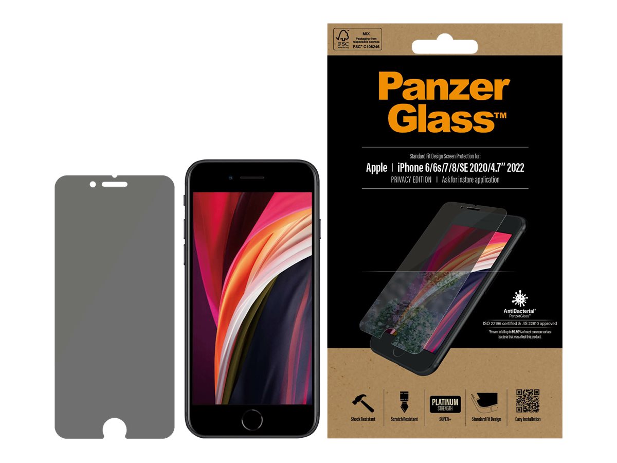 PanzerGlass Privacy - Bildschirmschutz für Handy - mit Sichtschutzfilter - für Apple iPhone 6, 6s, 7, 8, SE, Ansicht 5