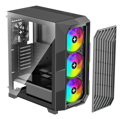 Xilence Xilent Breeze II ATX PC Case X812.ARGB Gaming schwarz - Gehäuse - Midi/Minitower - ATX, Ansicht 2