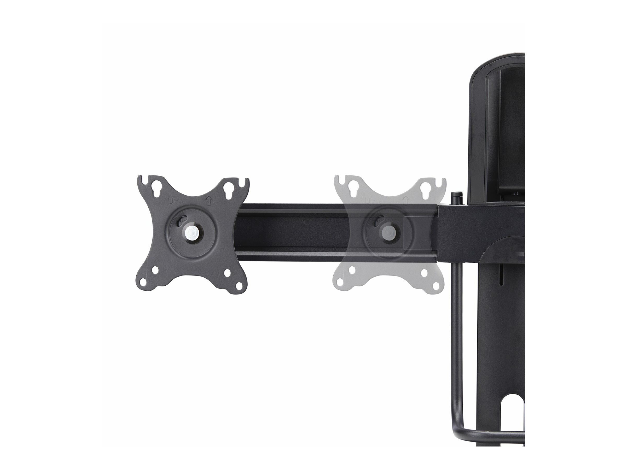 StarTech.com Crossbar Dual Monitor Desk Stand Double 27inch ScreensVESA - Aufstellung - für 2 Monitore - Kunststoff Aluminium Stahl - Schwarz - Bildschirmgröße: 43.2-68.6 cm (17-27)